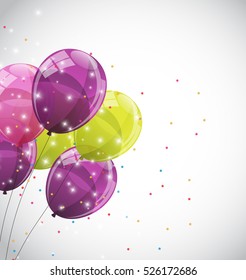 Color Glossy Balloons Background Vector Illustration EPS10