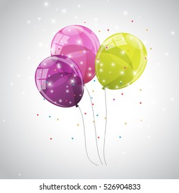Color Glossy Balloons Background Vector Illustration EPS10