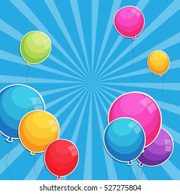 Color Glossy Balloons Background Vector Illustration eps10