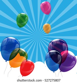 Color Glossy Balloons Background Vector Illustration eps10