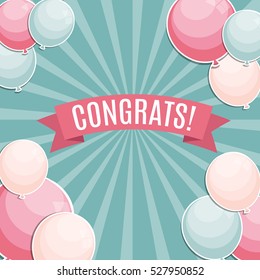 Color Glossy Balloons Background Vector Illustration