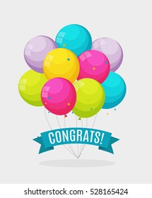 Color Glossy Balloons Background Vector Illustration eps10