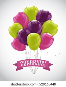 Color Glossy Balloons Background Vector Illustration eps10