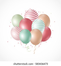 Color Glossy Balloons Background Vector Illustration eps10