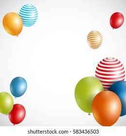 Color Glossy Balloons Background Vector Illustration eps10
