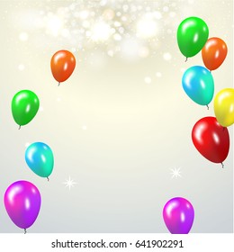 Color Glossy Balloons Background Vector