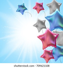 Color Glossy Balloons Background Vector Illustration eps10
