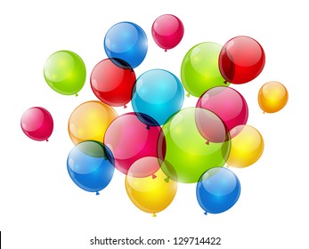 Color glossy balloons isolated on white