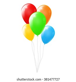 Color glossy balloons isolated on white background