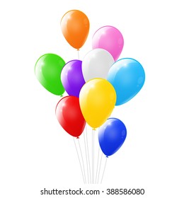 Color glossy balloons isolated on white background
