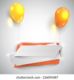 Color glossy balloons lift labels, vector