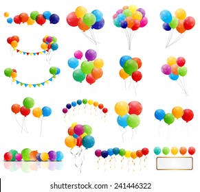 Color Glossy Balloons Mega Set Vector Illustration - Shutterstock ID 241446322