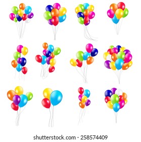 Color Glossy Balloons  Mega Set Vector Illustration EPS10