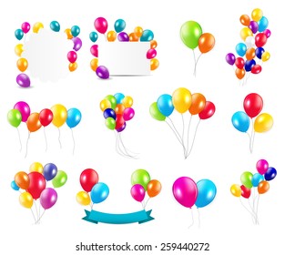 Color Glossy Balloons  Mega Set Vector Illustration EPS10