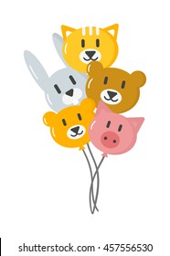 Color glossy balloons mega set vector illustration