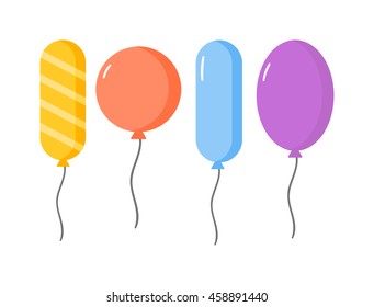 Color glossy balloons mega set vector illustration