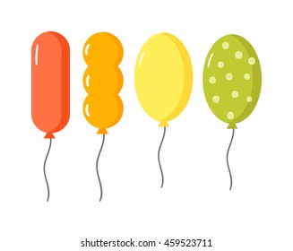 Color glossy balloons mega set vector illustration