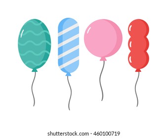 Color glossy balloons mega set vector illustration