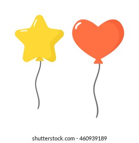 Color glossy balloons mega set vector illustration