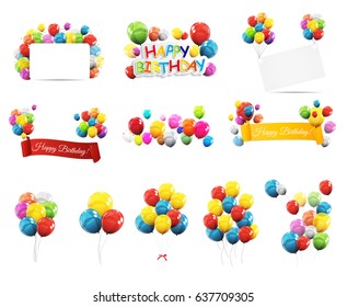 Color Glossy Balloons Mega Set Vector Illustration EPS10