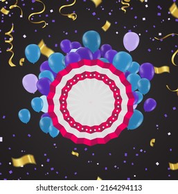 Color Glossy Balloons and Party Background Illustration Vector illustration for invitation card, party brochure, banner.