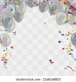 Color Glossy Balloons and Party Background Illustration Vector illustration for invitation card, party brochure, banner.