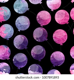 Color Glossy Balloons Seamles Pattern Background Vector Illustration EPS10