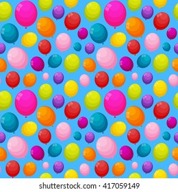 Color Glossy Balloons Seamles Pattern Background Vector Illustration EPS10