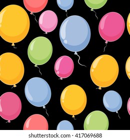 Color Glossy Balloons Seamles Pattern Background Vector Illustration EPS10