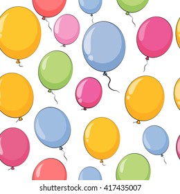 Color Glossy Balloons Seamles Pattern Background Vector Illustration EPS10
