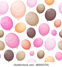 Color Glossy Balloons Seamles Pattern Background Vector Illustration EPS10