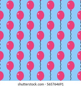 Color glossy balloons seamless pattern vector illustration.