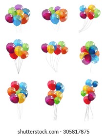 Color Glossy Balloons Set Background Vector Illustration EPS10