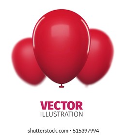 Color Glossy Balloons Set Vector Illustration
