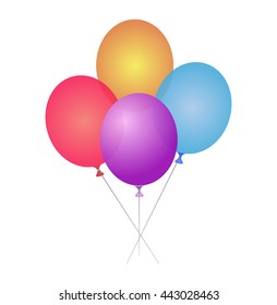 Color Glossy Balloons. Vector illustration