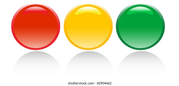 color glossy buttons red yellow green