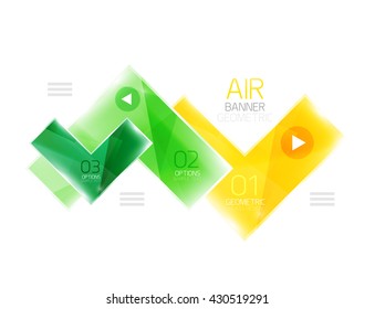Color glossy glass arrow banner. Vector