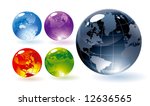 Color glossy globes. Vector.