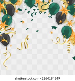 Color Glossy Happy Birthday Balloons Banner Vector Illustration of Colorful 
