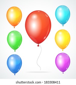 Color glossy multicolored balloons