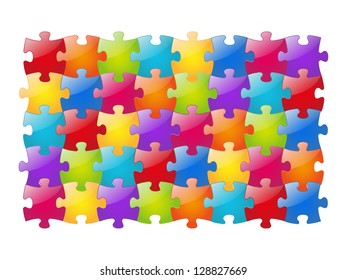 Color glossy puzzle background - vector illustration