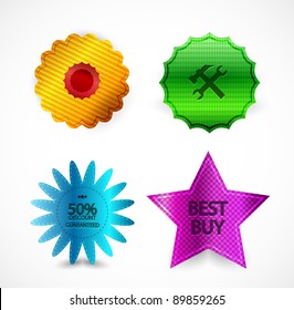 Color glossy star and circle labels