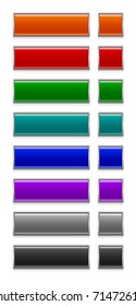 botones web brillantes de color en blanco