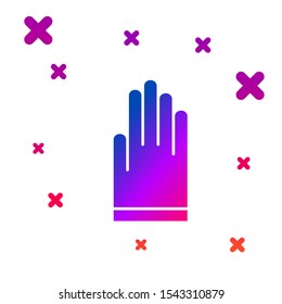 Color Gloves icon isolated on white background. Extreme sport. Diving underwater equipment. Gradient random dynamic shapes. Vector Illustration