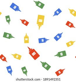 Color Glue icon isolated seamless pattern on white background. Vector.
