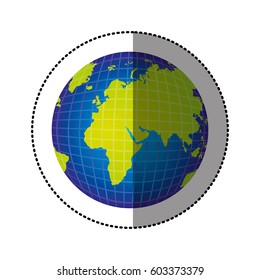 color gobal planet map icon, vector illustration design