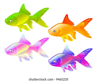 Color gold fish - design ellements for decoration