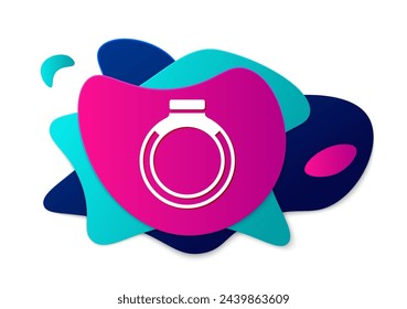 Color Gold ring icon isolated on white background. Abstract banner with liquid shapes. Vector