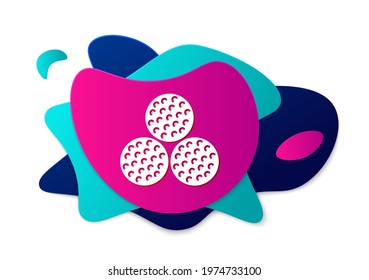 Color Golf ball icon isolated on white background. Abstract banner with liquid shapes. Vector