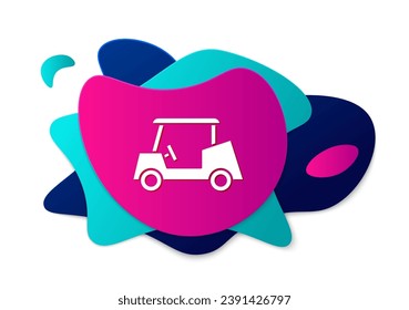 Color Golf car icon isolated on white background. Golf cart. Abstract banner with liquid shapes. Vector
